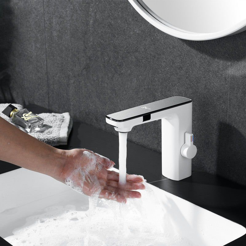 Smart Bathroom Sink Basin Touch Sensor Faucet with LED Temperature Display Hot Cold