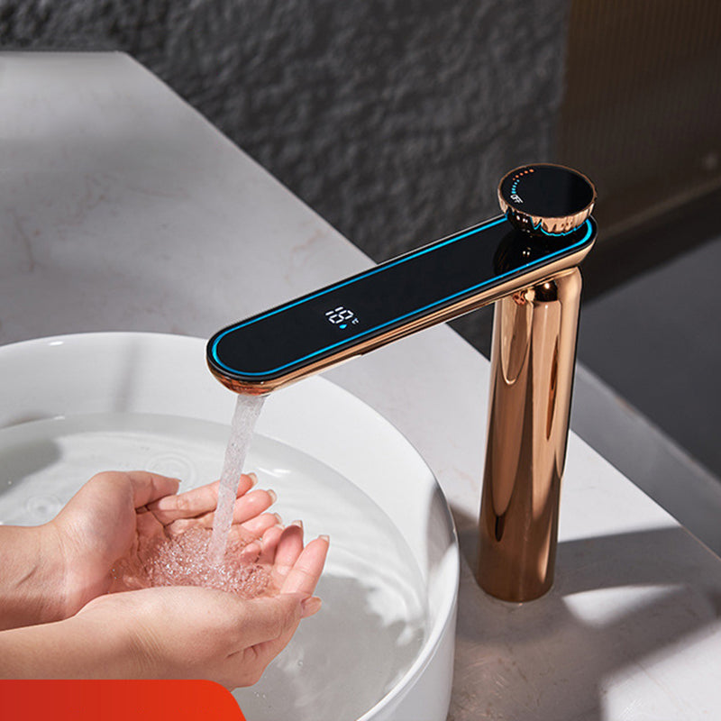 Multifunctional Basin Faucet With LED Temperature Display Hot Cold Ambient Lighting