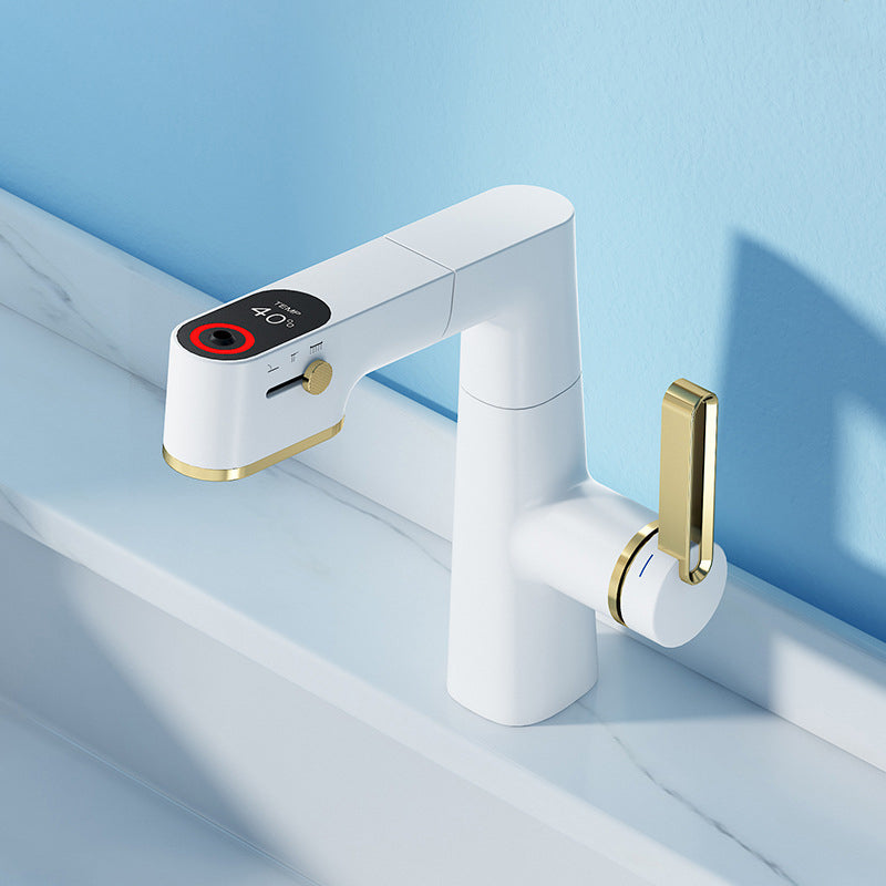 Multifunctional Basin Faucet Hot Cold Pull-Out Digital Display With Lifting