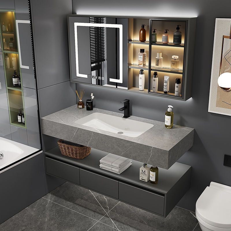 36" Bathroom Vanity with Sink Modern Smart Mirror Plywood Storage Cabinet