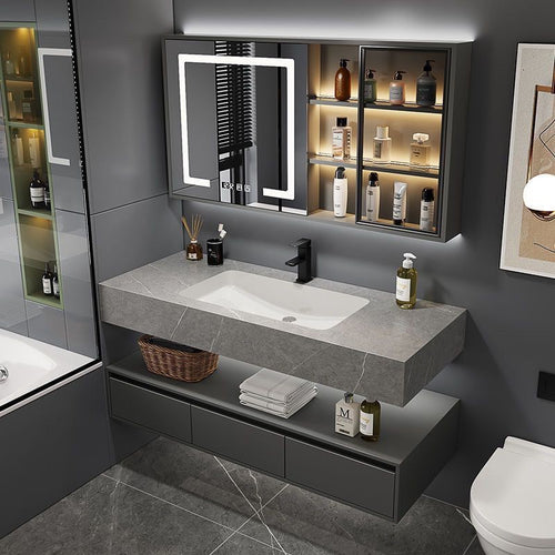 36" Bathroom Vanity with Sink Modern Smart Mirror Plywood Storage Cabinet