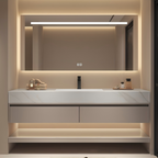 36" Wall-Mounted Bathroom Vanity Cabinet with Single Sink Basin