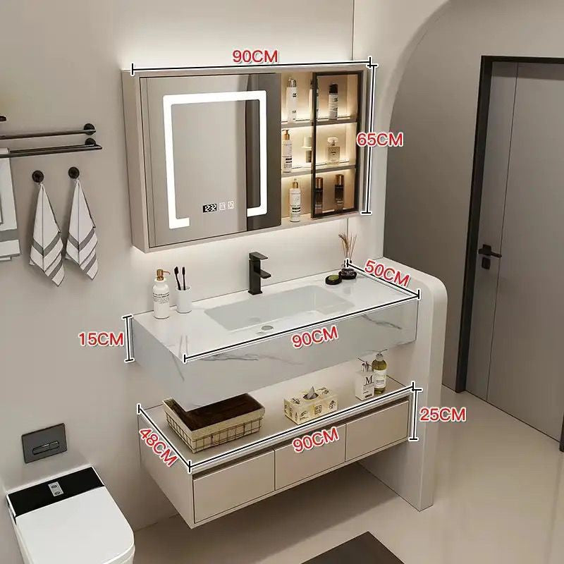 36" Bathroom Vanity with Sink Modern Smart Mirror Plywood Storage Cabinet