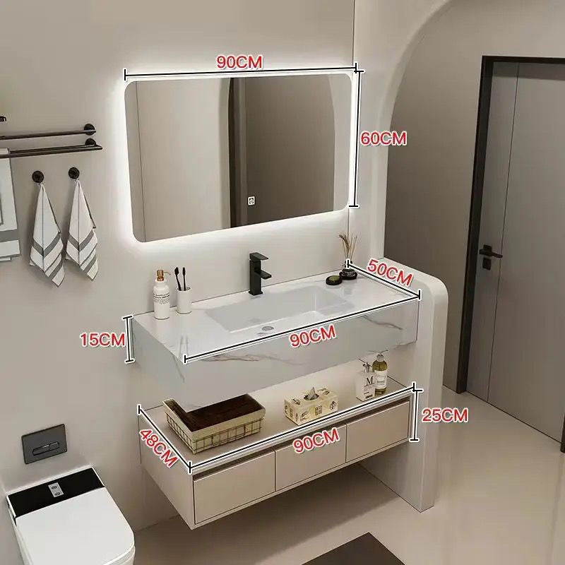 36" Bathroom Vanity with Sink Modern Smart Mirror Plywood Storage Cabinet