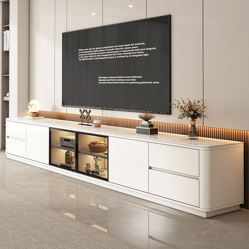 Modern Floor-Standing TV Cabinet with Drawers Plywood Custom Size & Color