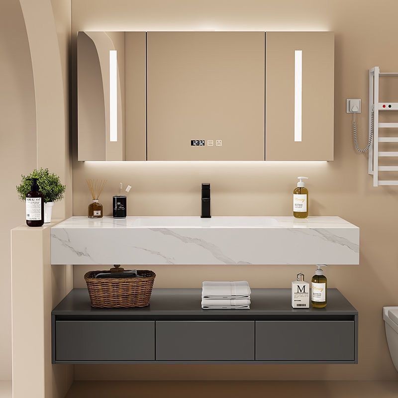 36" Bathroom Vanity with Sink Modern Smart Mirror Plywood Storage Cabinet
