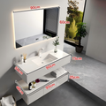 36'' Home Bathroom Vanity Plywood Cabinet with Sintered Stone Countertop Single Ceramic Basin Sink