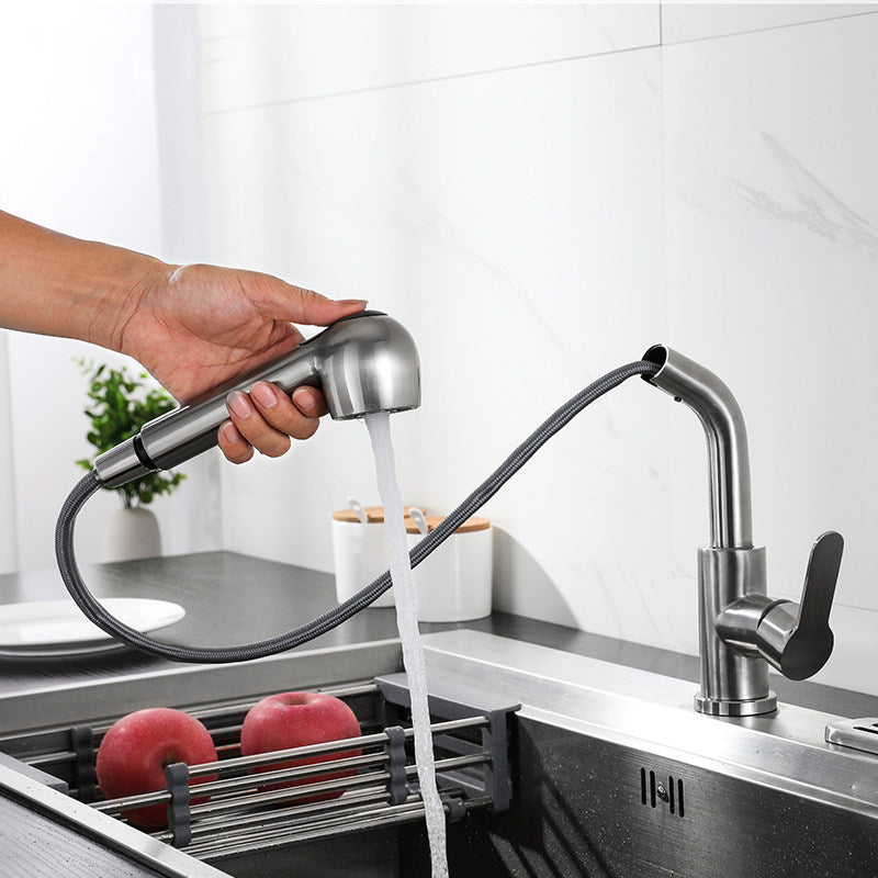 Kitchen Sink Faucet 304 Stainless Steel Hot Cold Pull-out Water Tap