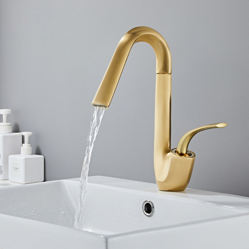 Luxury Bathroom Vanity Faucet With Single-hole Hot Cold Water Tap