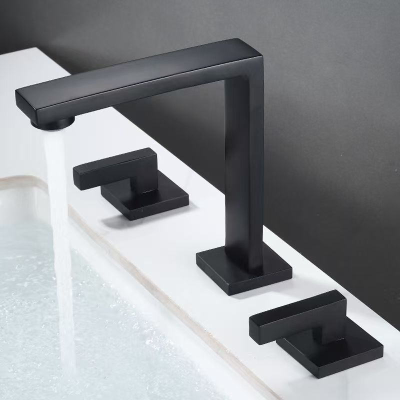 Luxury European 3-Hole Bathroom Sink Faucet with Hot & Cold Mixer Brass Basin Tap
