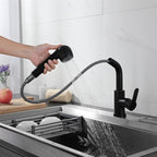 Kitchen Sink Faucet 304 Stainless Steel Hot Cold Pull-out Water Tap