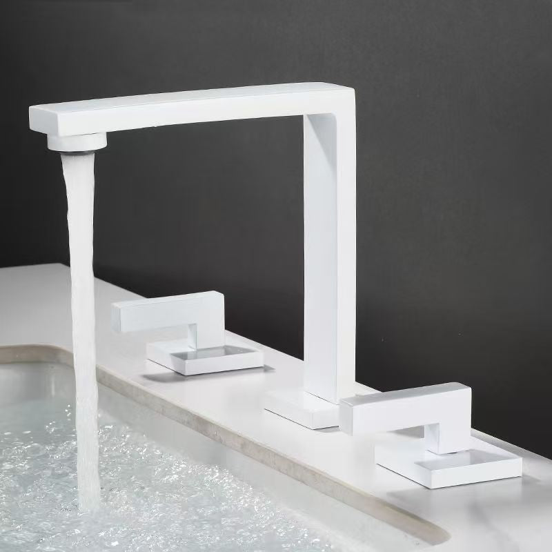 Luxury European 3-Hole Bathroom Sink Faucet with Hot & Cold Mixer Brass Basin Tap