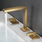 Luxury European 3-Hole Bathroom Sink Faucet with Hot & Cold Mixer Brass Basin Tap
