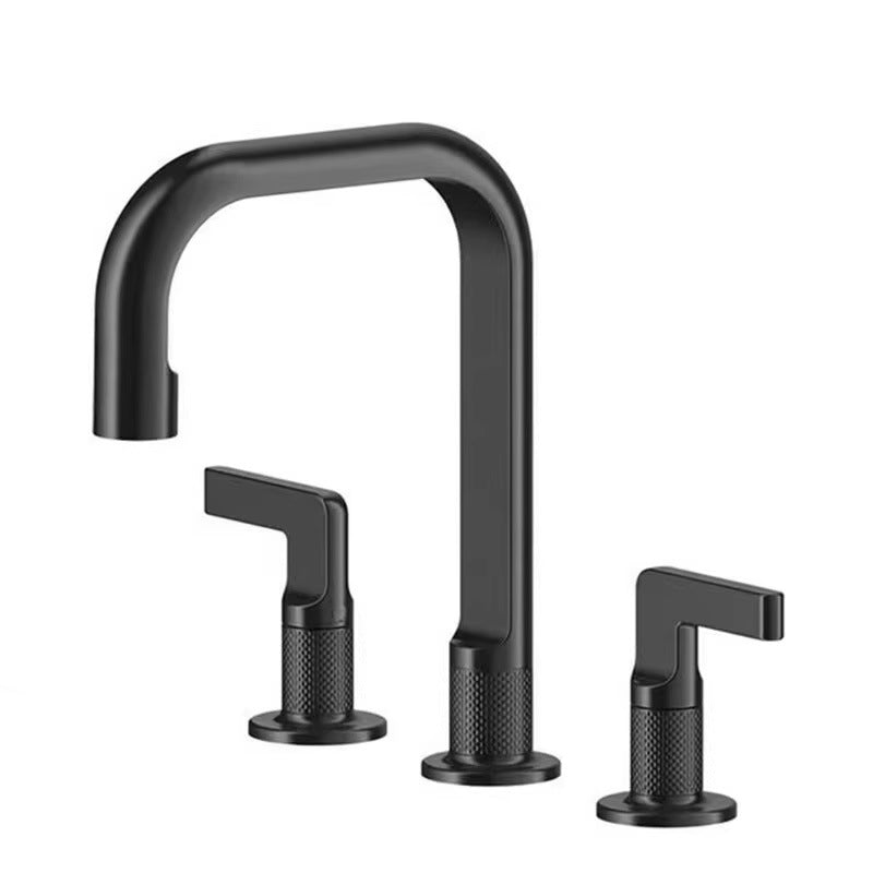 Basin Hot Cold Faucet Bathroom Sink Double Handles Water Tap