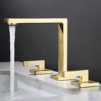 Luxury European 3-Hole Bathroom Sink Faucet with Hot & Cold Mixer Brass Basin Tap
