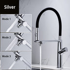 3-in-1 Kitchen Faucet Sink Purifier Faucet Hot Cold Water Pull-out