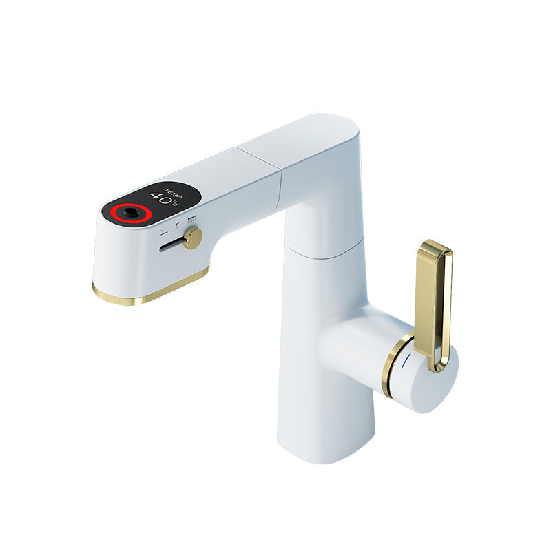 Multifunctional Basin Faucet Hot Cold Pull-Out Digital Display With Lifting
