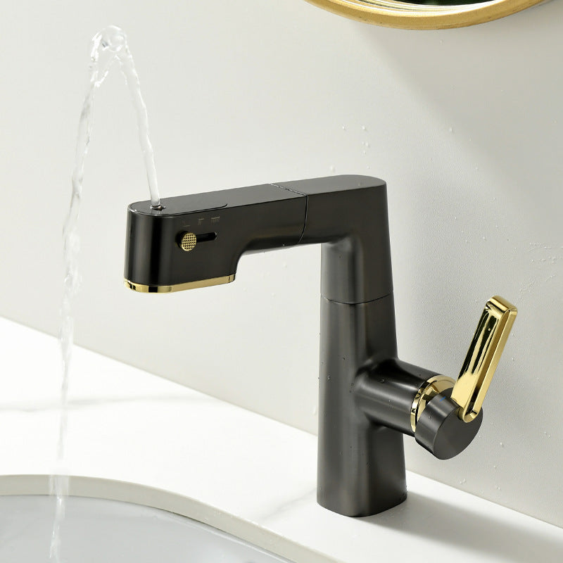 Multifunctional Basin Faucet Hot Cold Pull-Out Digital Display With Lifting