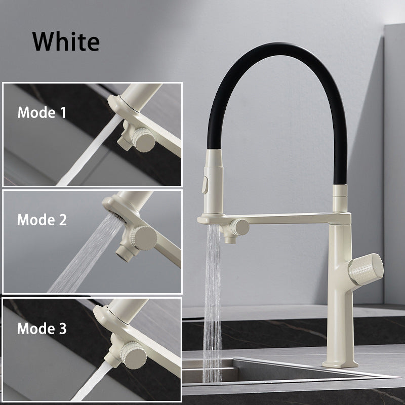 3-in-1 Kitchen Faucet Sink Purifier Faucet Hot Cold Water Pull-out