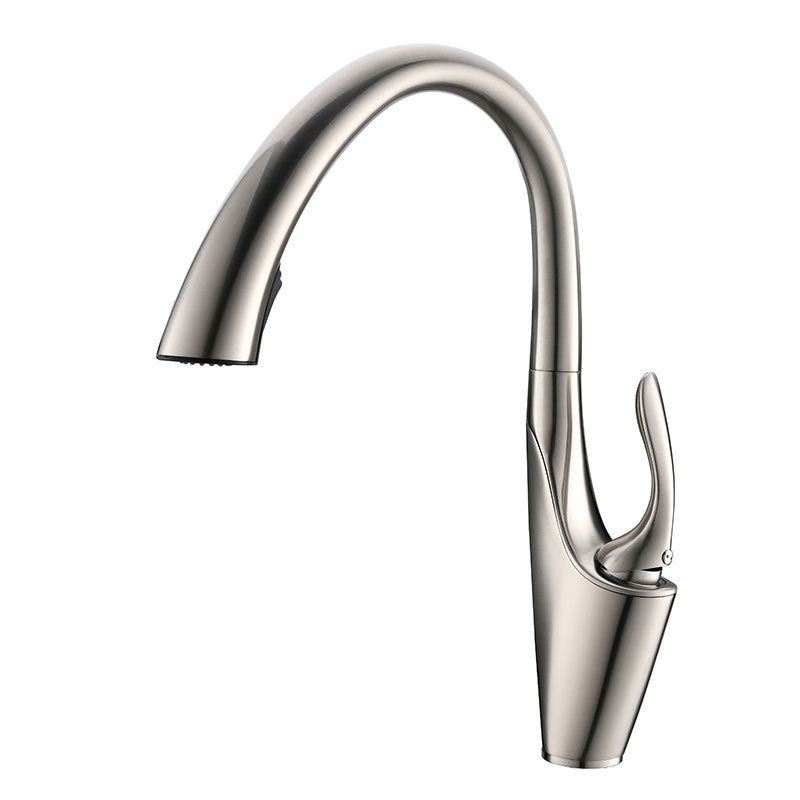 Pull-out Kitchen Sink Faucet With Hot Cold Water Settings And Rotatable Operation