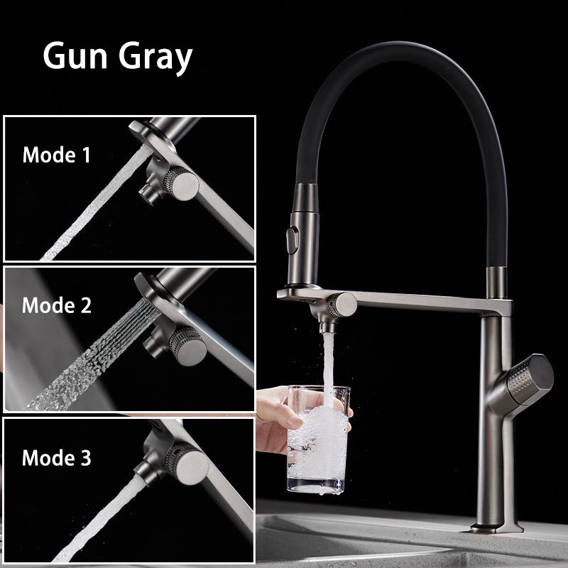 3-in-1 Kitchen Faucet Sink Purifier Faucet Hot Cold Water Pull-out