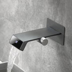 Bathroom Hot Cold Wall Mounted Waterfall Digital Display Basin Faucet