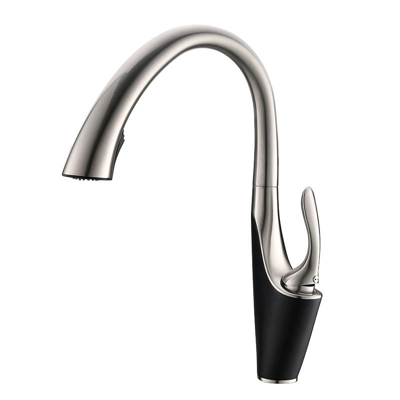 Pull-out Kitchen Sink Faucet With Hot Cold Water Settings And Rotatable Operation