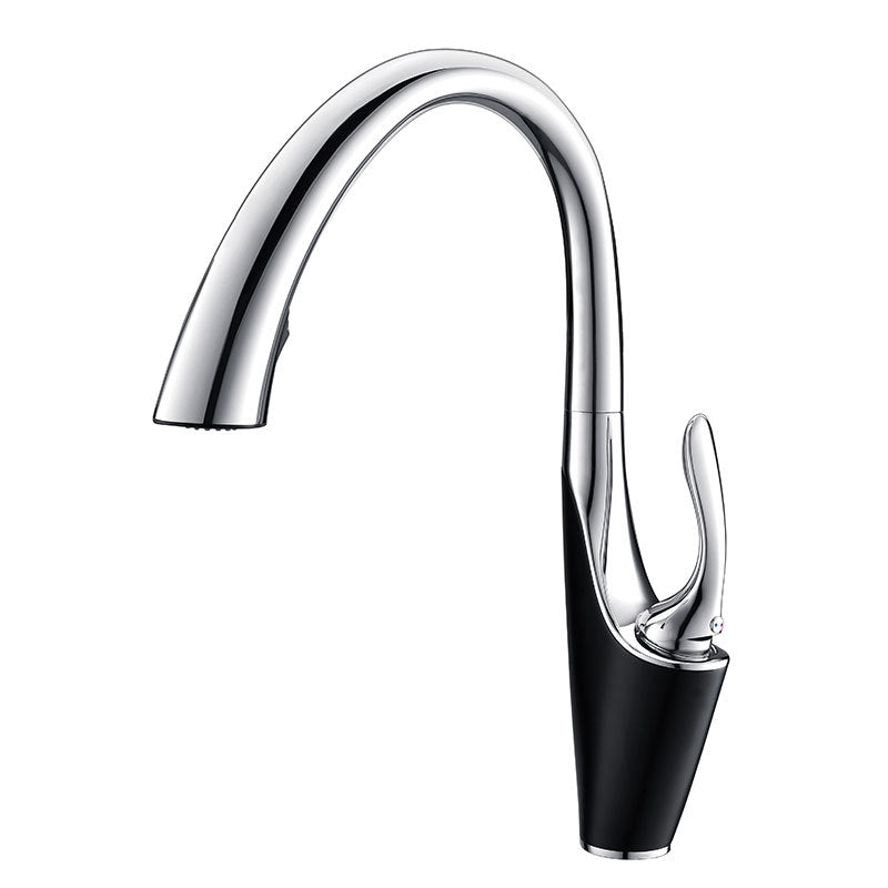 Pull-out Kitchen Sink Faucet With Hot Cold Water Settings And Rotatable Operation