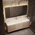 Modern Floating Bathroom Vanity with Smart Mirror Cabinet Custom Painted Plywood Cabinet
