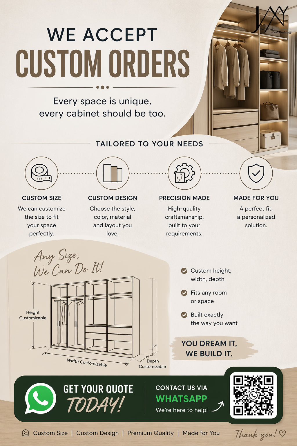 Custom Plywood Entertainment Center TV Stand Living Room Cabinet | JYN Home
